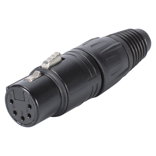 NEUTRIK® XLR, 5-pol , metal-, Soldering-lizdas jungtis, gold plated contact(s), tiesi, juodas