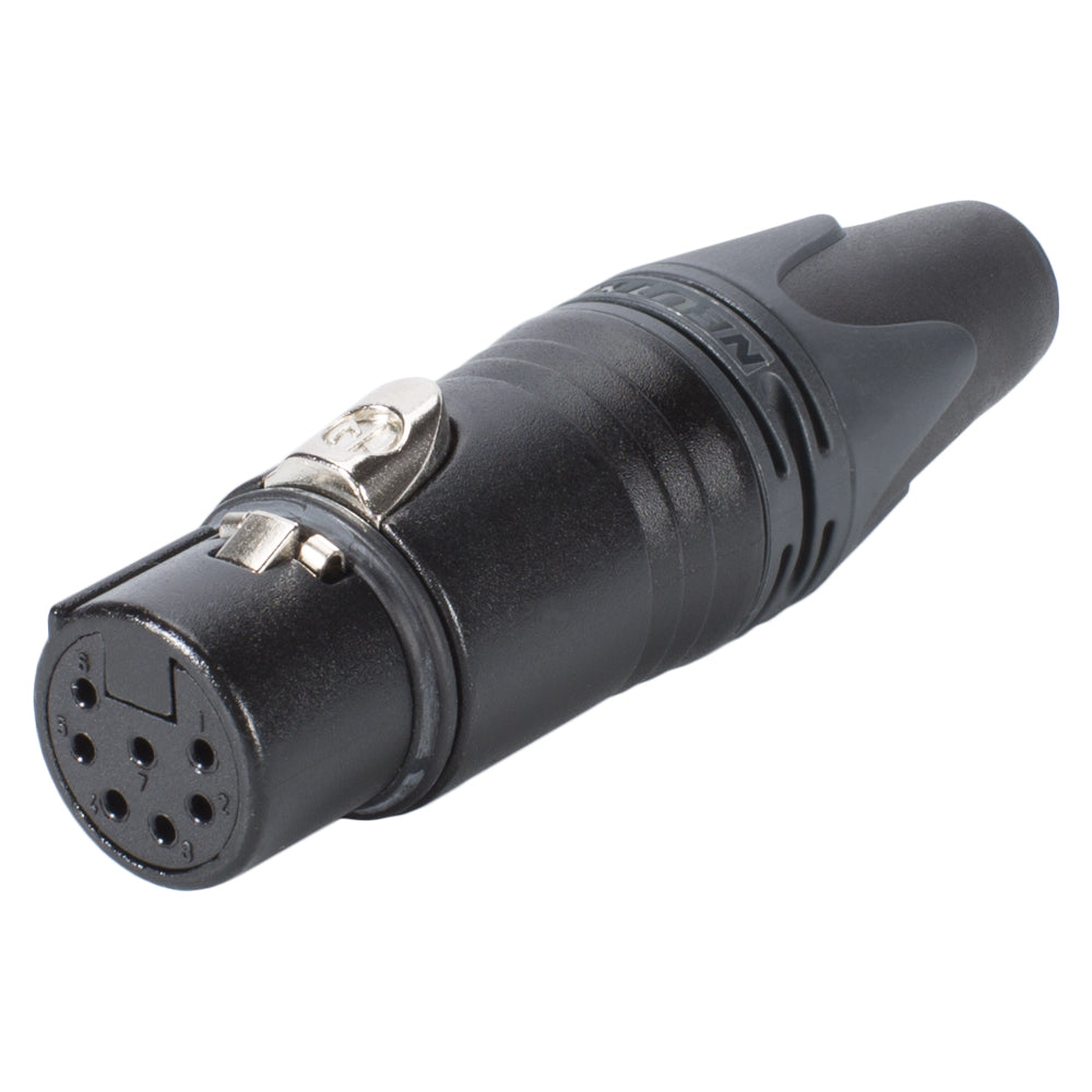 NEUTRIK® XLR, 7-pole , metal-, Soldering-lizdas jungtis, gold plated contact(s), tiesi, juodas