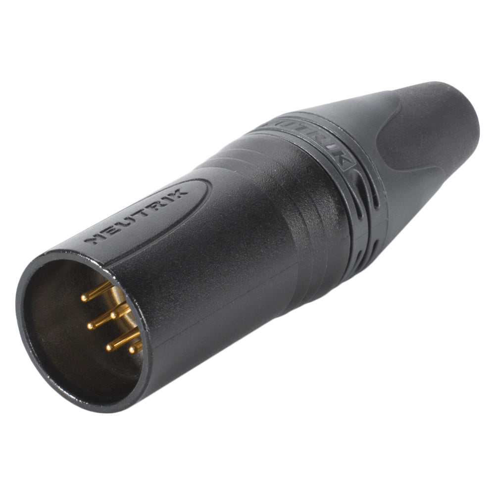 NEUTRIK® XLR, 7-pole , metal-, Soldering-kištukas jungtis, gold plated contact(s), tiesi, juodas