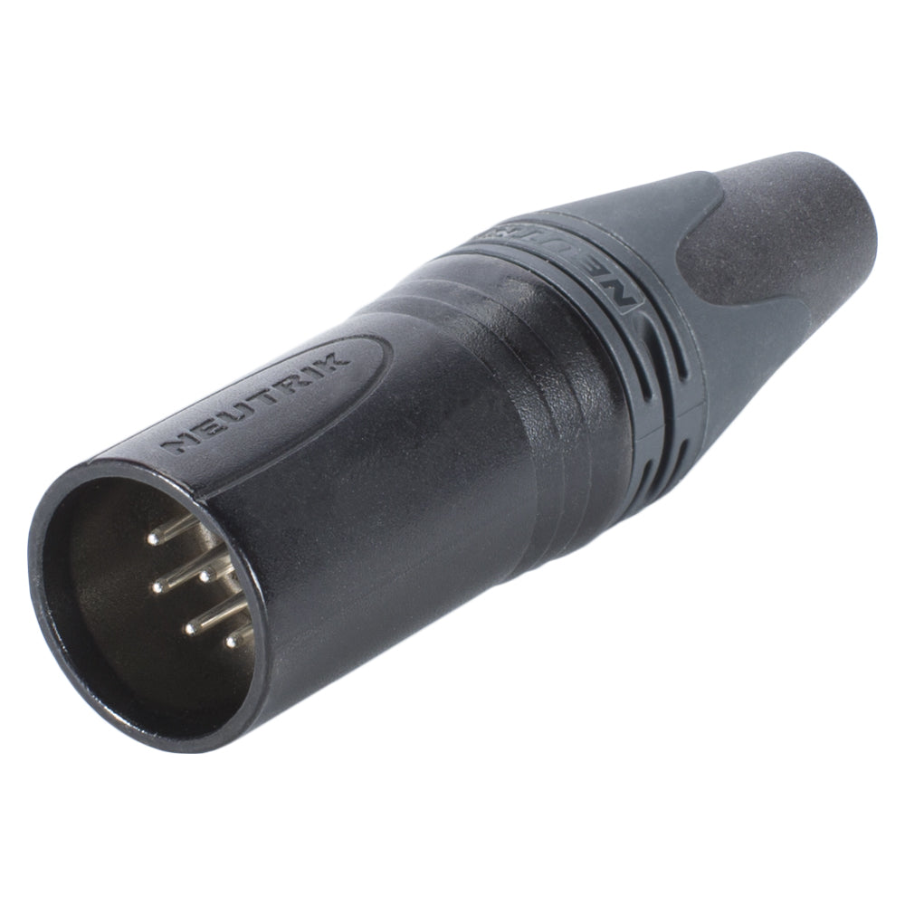 NEUTRIK® XLR, 7-pole , metal-, Soldering-kištukas jungtis, sidabrinis plated contact(s), tiesi, juodas