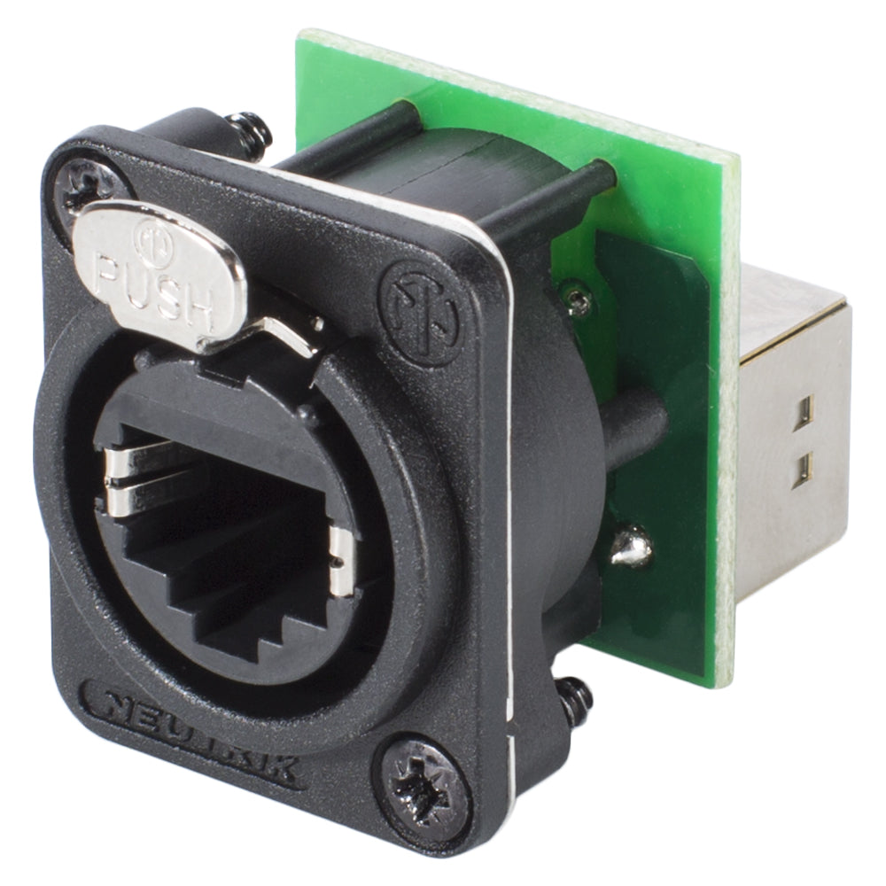 NEUTRIK® RJ45 CAT.5e, 8-pole , metal-, Patch-lizdas jungtis, gold plated contact(s), Type D, juodas