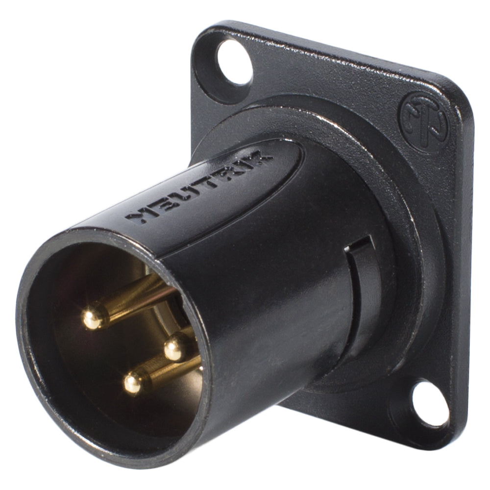 NEUTRIK® XLR, 3-pole , metal-, Soldering-kištukas jungtis, gold plated contact(s), Type D, juodas