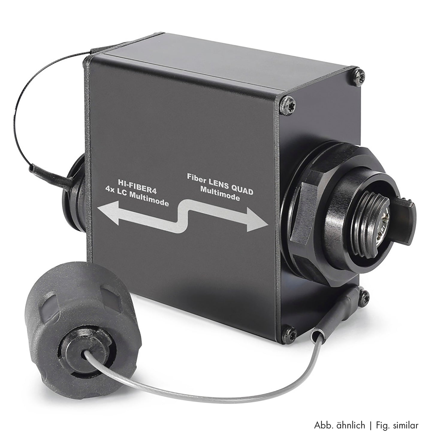 Adapter | fibre LENS QUAD/SC lizdas tiesi, pilkas