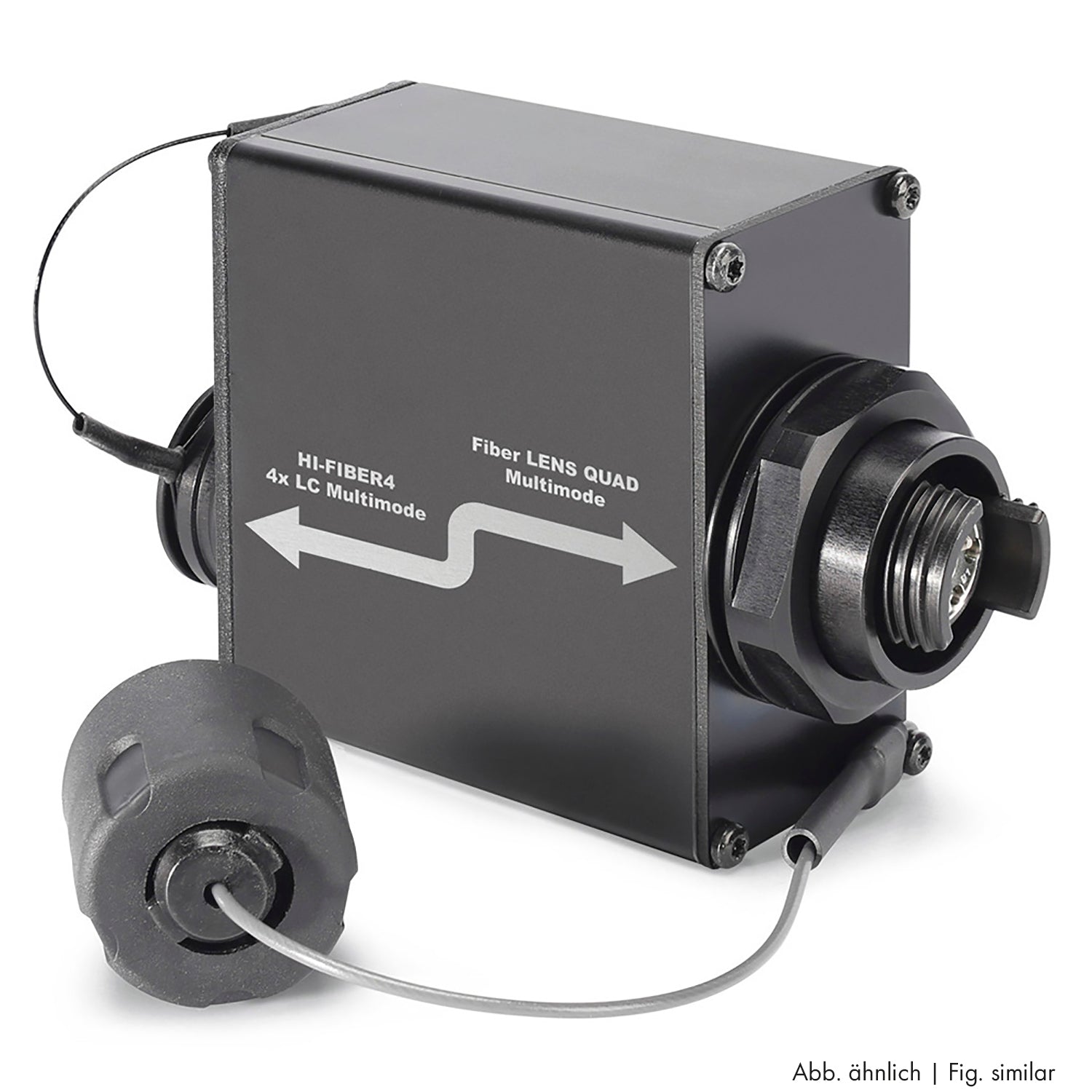 Adapter | fibre LENS QUAD/SC lizdas tiesi, pilkas