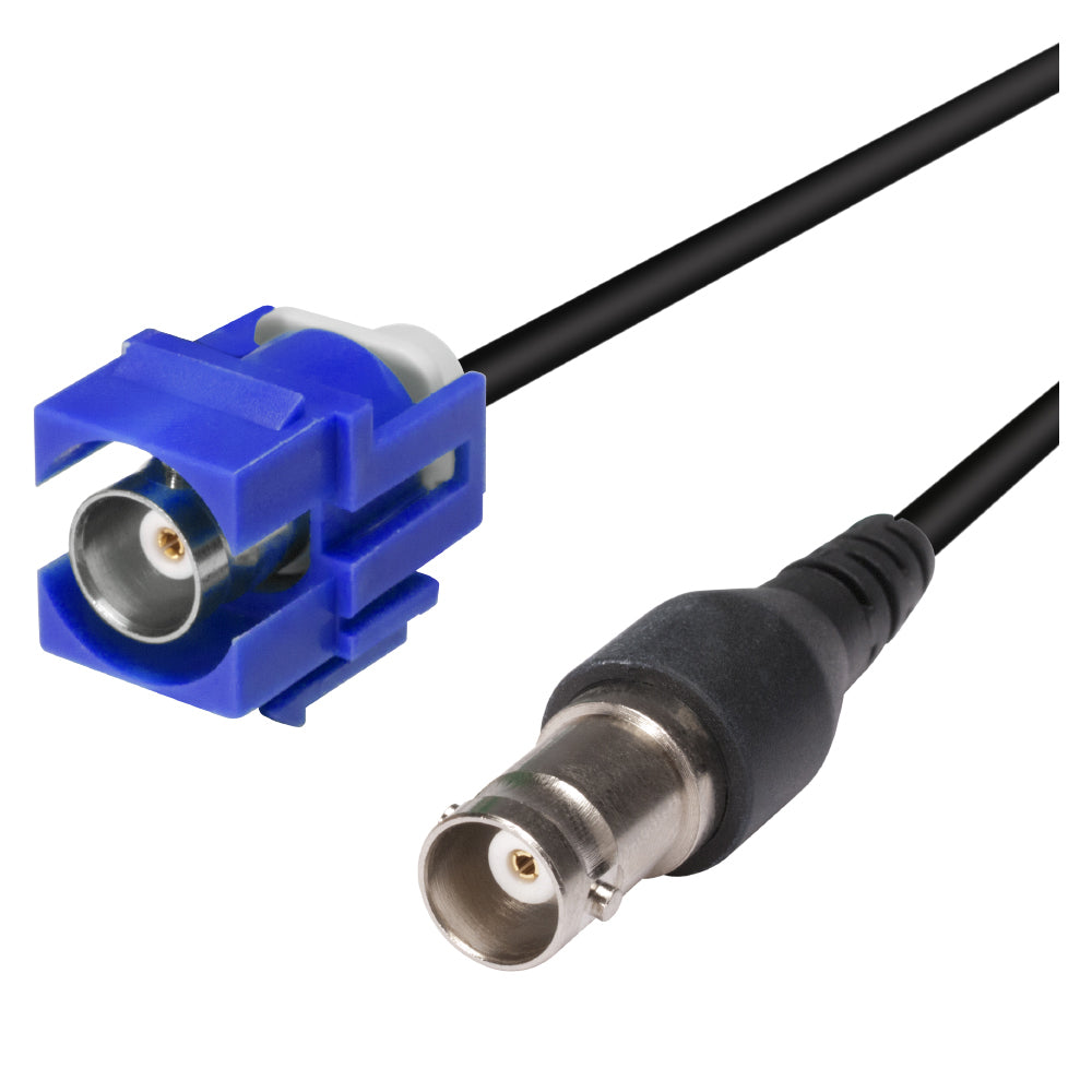 plastic-mountingfemale jungtis, BNC, 2-pole, nickel plated contact(s), Keystone Clip-In, mėlynas