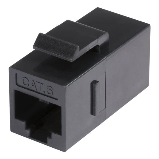RJ45 ISDN, 8-pole , plastic-, Patch-, gold plated contact(s), Keystone Clip-In, juodas