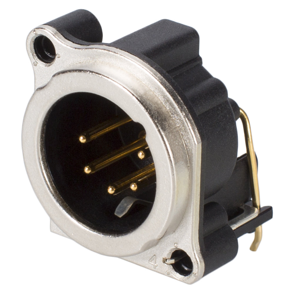 NEUTRIK® XLR, 5-pol , metal-, Horizontal print connection-kištukas jungtis, hard gold plated contact(s), Type B, nickel