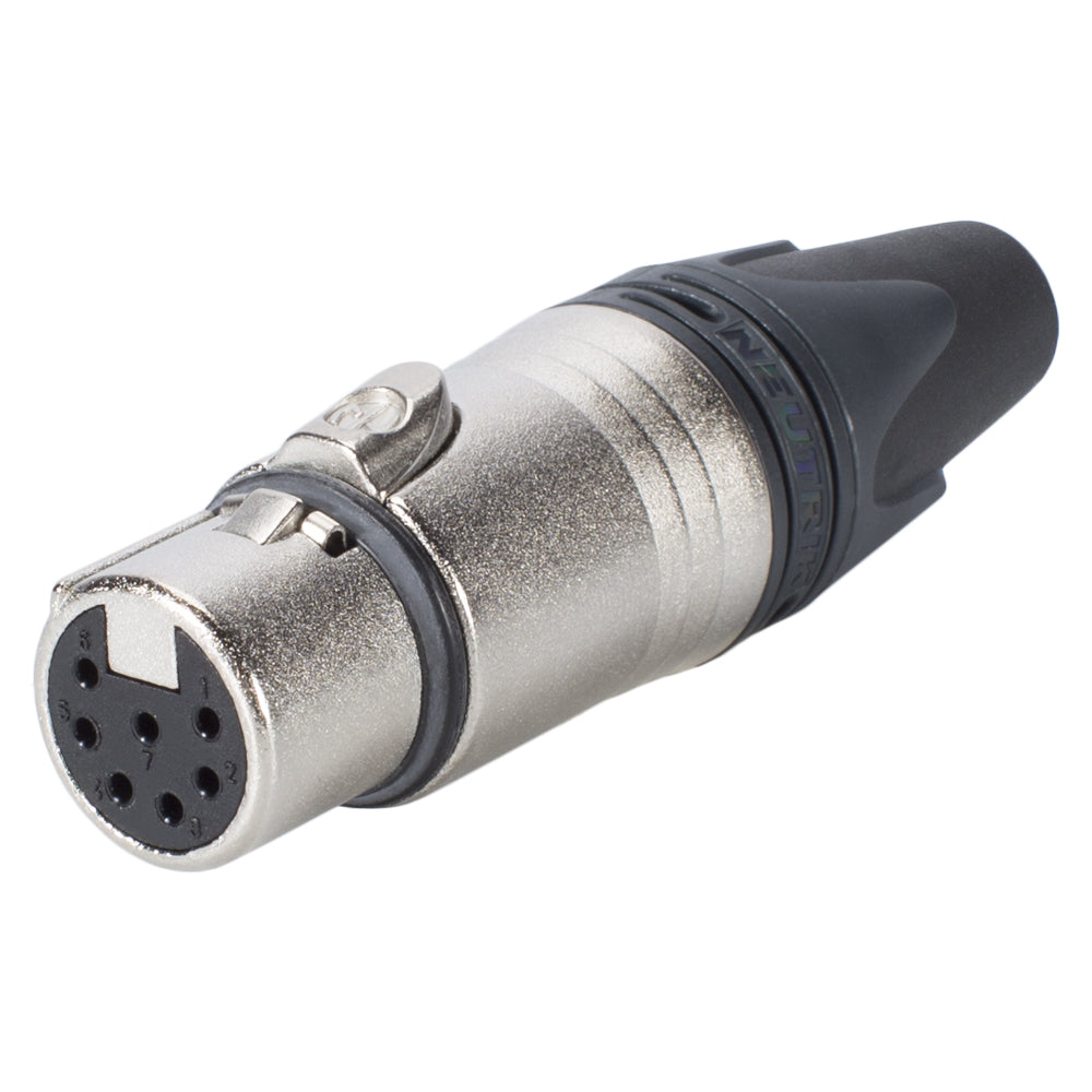 NEUTRIK® XLR, 7-pole , metal-, Soldering-lizdas jungtis, sidabrinis plated contact(s), tiesi, nickel