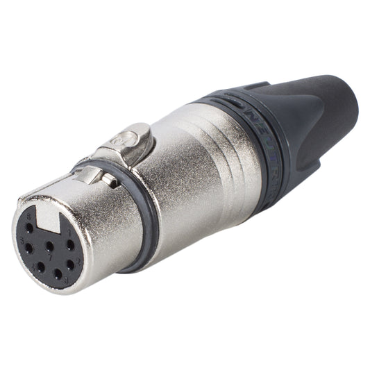 NEUTRIK® XLR, 7-pole , metal-, Soldering-lizdas jungtis, sidabrinis plated contact(s), tiesi, nickel