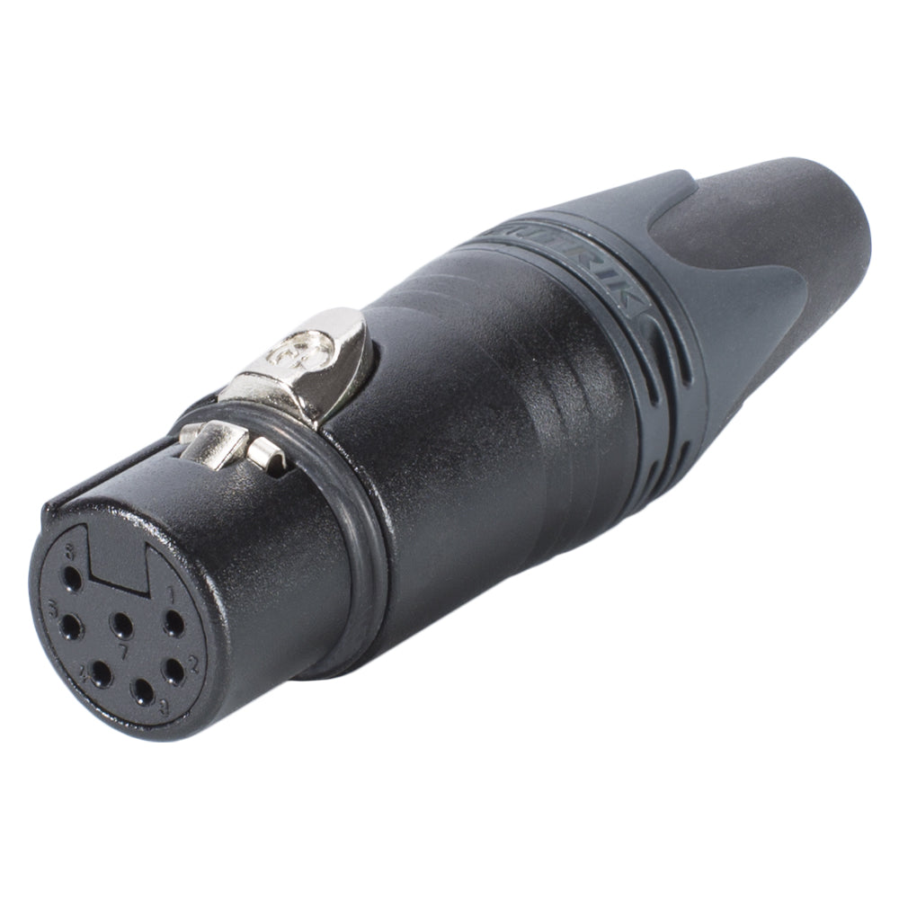 NEUTRIK® XLR, 7-pole , metal-, Soldering-lizdas jungtis, sidabrinis plated contact(s), tiesi, juodas