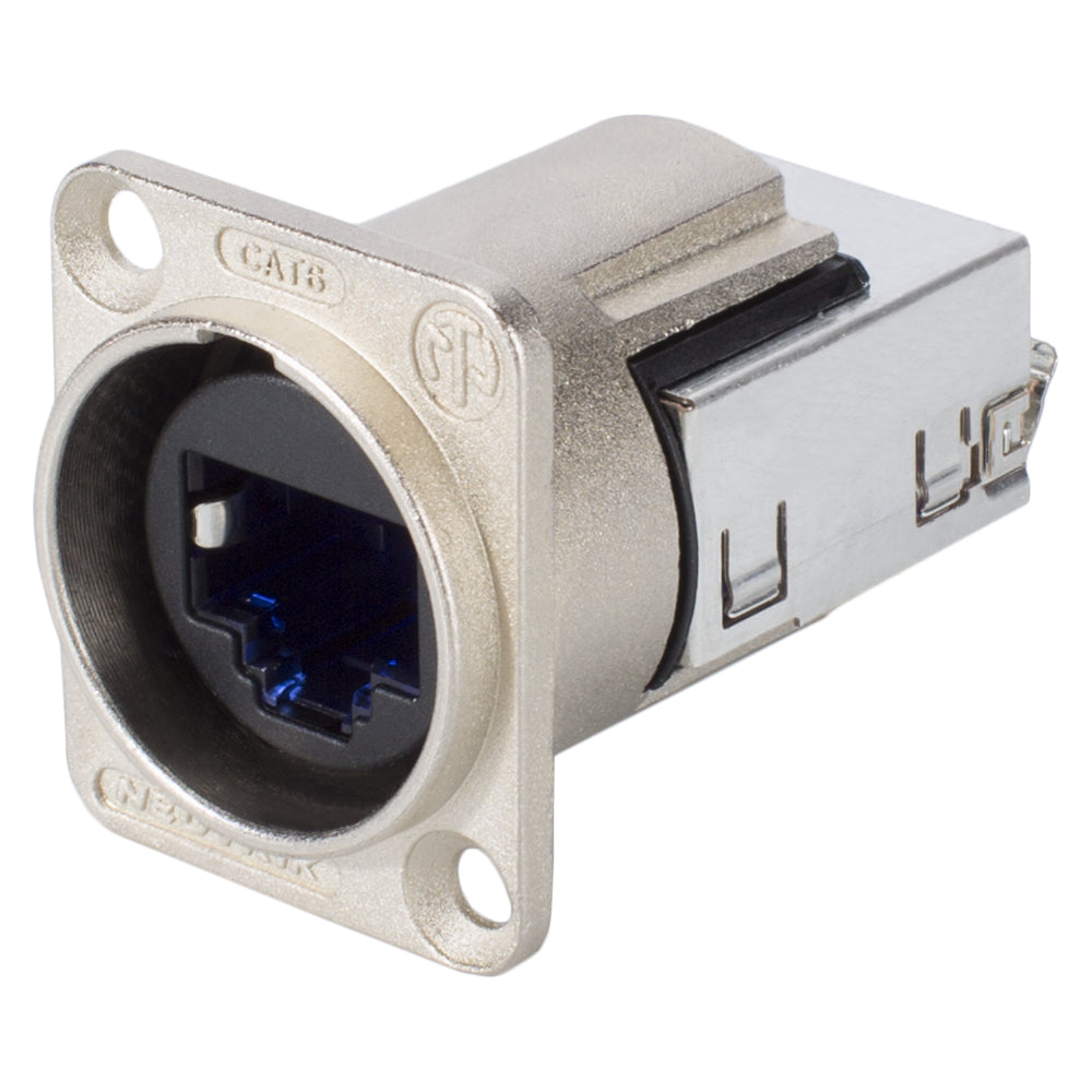 NEUTRIK® RJ45 CAT.6, 8-pole , metal-, IDC-lizdas jungtis, gold plated contact(s), Type D, pilkas