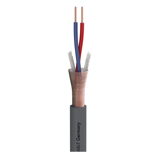 Mikrofono kabelis Stage 22 Highflex; 2 x 0,22 mm²; PVC Ø 6,40 mm; pilkas - 1000 m ritė