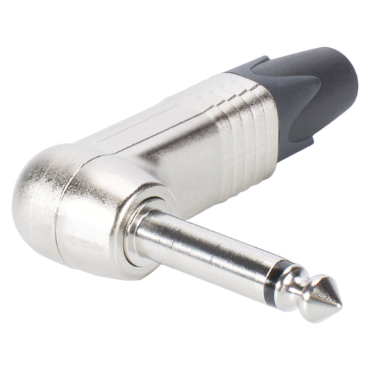 NEUTRIK® jack (6,3mm) 2-pole metal-Soldering-kištukas jungtis, nickel plated pin, angled, nickel