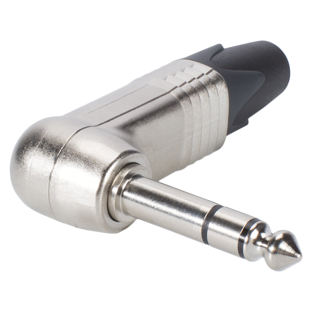 NEUTRIK® jack (6,3mm) 3-pole metal-Soldering-kištukas jungtis, nickel plated pin, angled, nickel