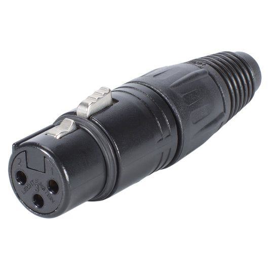 NEUTRIK® XLR, 3-pole , metal-, Soldering-lizdas jungtis, sidabrinis plated contact(s), tiesi, juodas