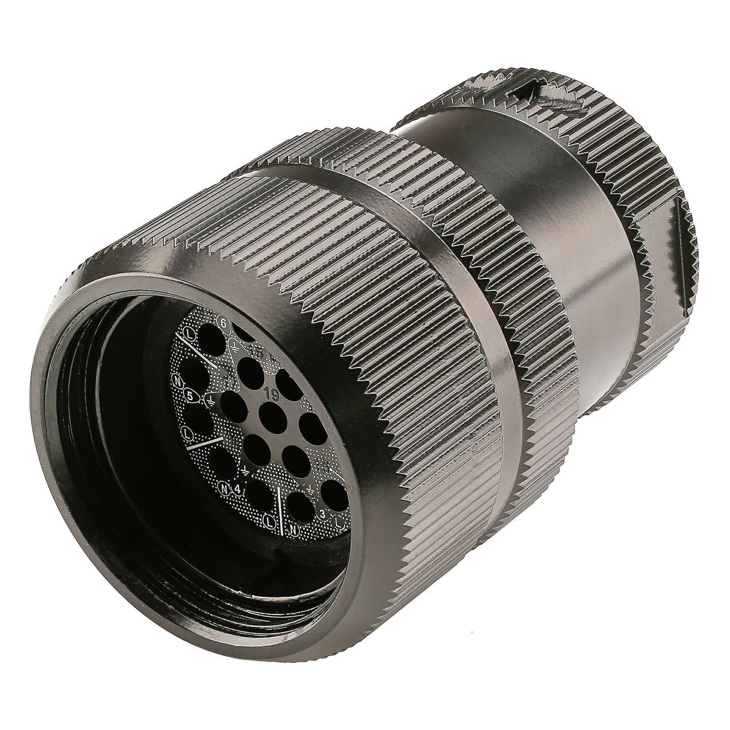 HICON Round LK 19-pole without pins, compatible with Socapex 419, 19-pol , Cable jungtis, screwtop, juodas