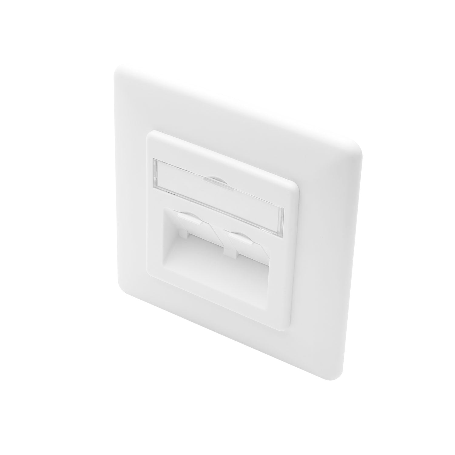 Keystone connection frames Flush-mount socket/unloaded, for 2 Keystone clip modules, 0 HE, baltas