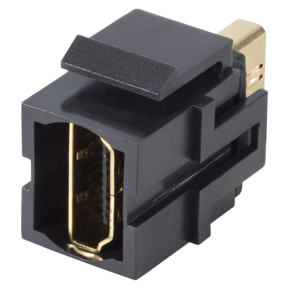 HDMI, 19 polių, plastikinė, Patch-, paauksuoti kontaktai, Keystone Clip-In, juodas