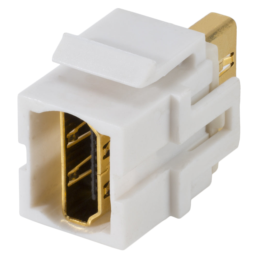 HDMI, 19 polių, plastikinė, Patch-, paauksuoti kontaktai, Keystone Clip-In, baltas