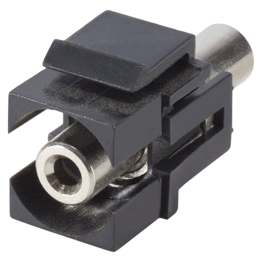 jack (3,5mm), 3-pole , plastic-, Patch-lizdas jungtis, nickel plated contact(s), Keystone Clip-In, juodas
