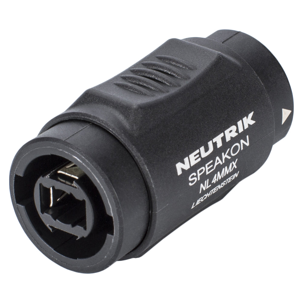 NEUTRIK® Adapter | speakON® lizdas 4-pole tiesi, juodas