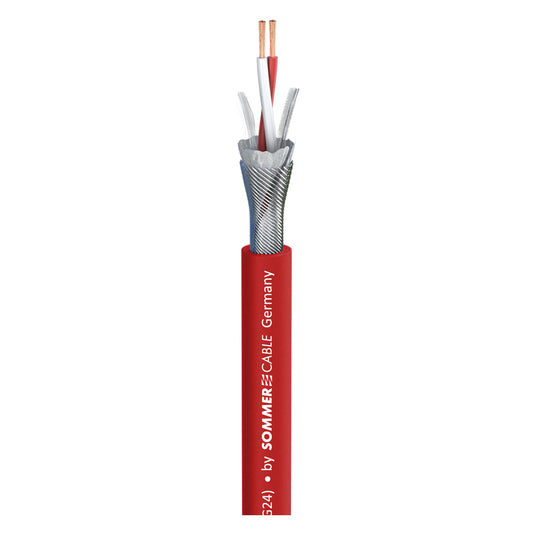 Mikrofono kabelis SC-Source MKII; 2 x 0,25 mm²; PVC Ø 6,50 mm; raudonas