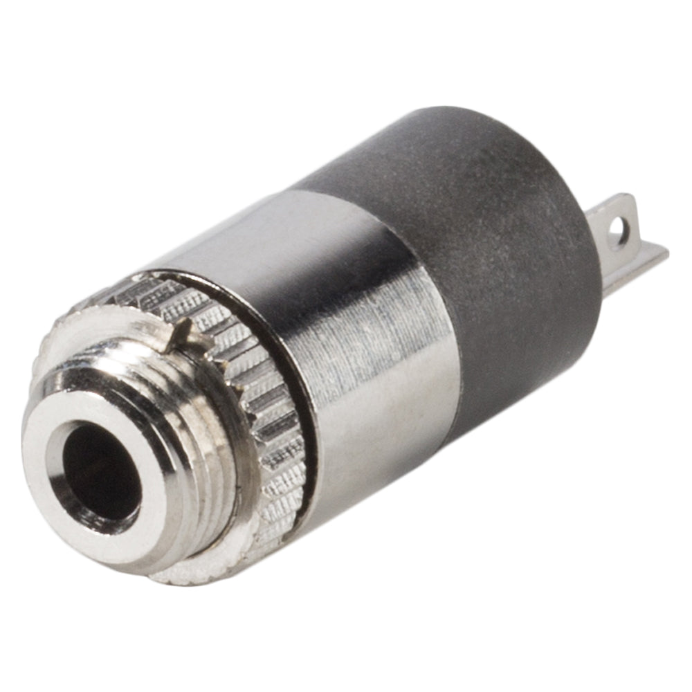 HICON jack (2,5mm), 3-pole , metal-, Soldering-lizdas jungtis, nickel plated contact(s), screw thread, chrome coloured