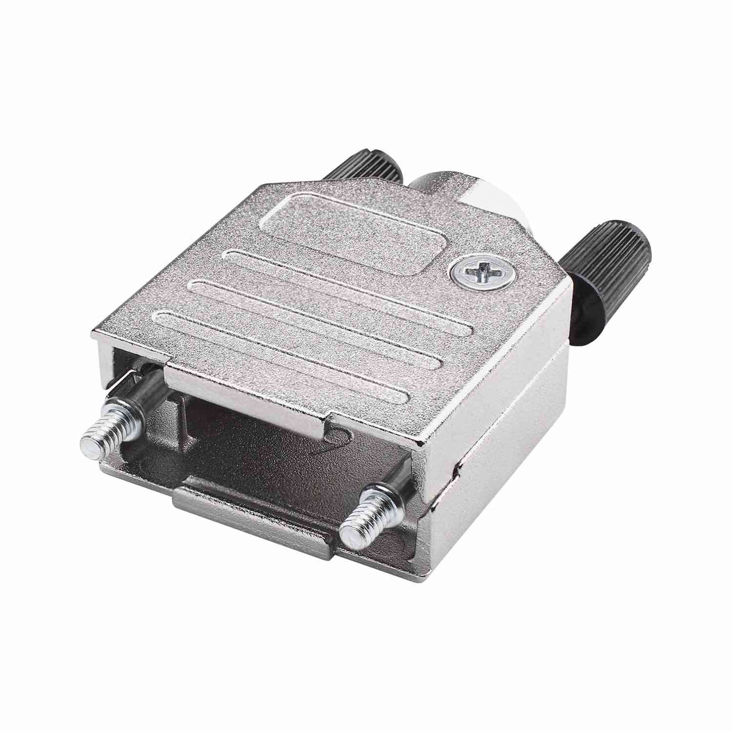 SUB-D/EMC full metal shell, metal-, tiesi, pilkas