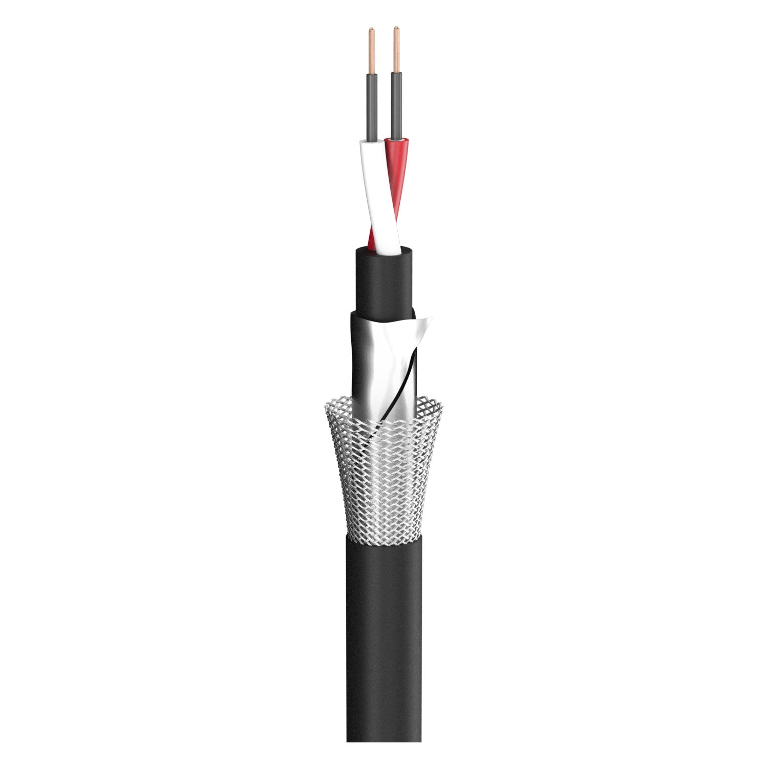 Mikrofono kabelis SC-Carbokab 225; 2 x 0,25 mm²; S-PVC Ø 7,60 mm; juodas - 100 m ritė