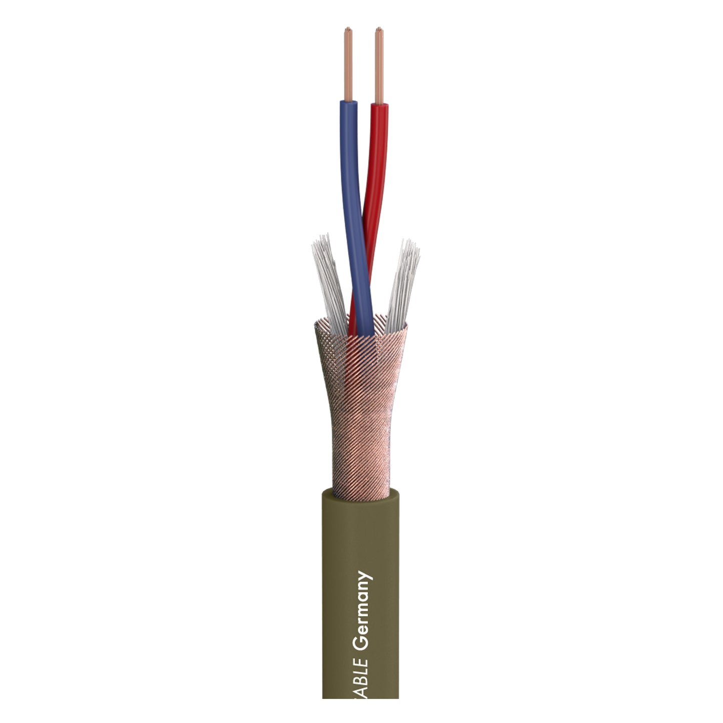 Mikrofono kabelis Captain Flexible; 2 x 0,22 mm²; PVC Ø 6,50 mm; žalias - 100 m ritė