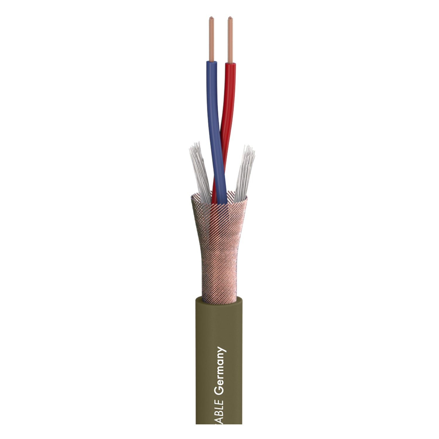 Mikrofono kabelis Captain Flexible; 2 x 0,22 mm²; PVC Ø 6,50 mm; žalias - 500 m ritė