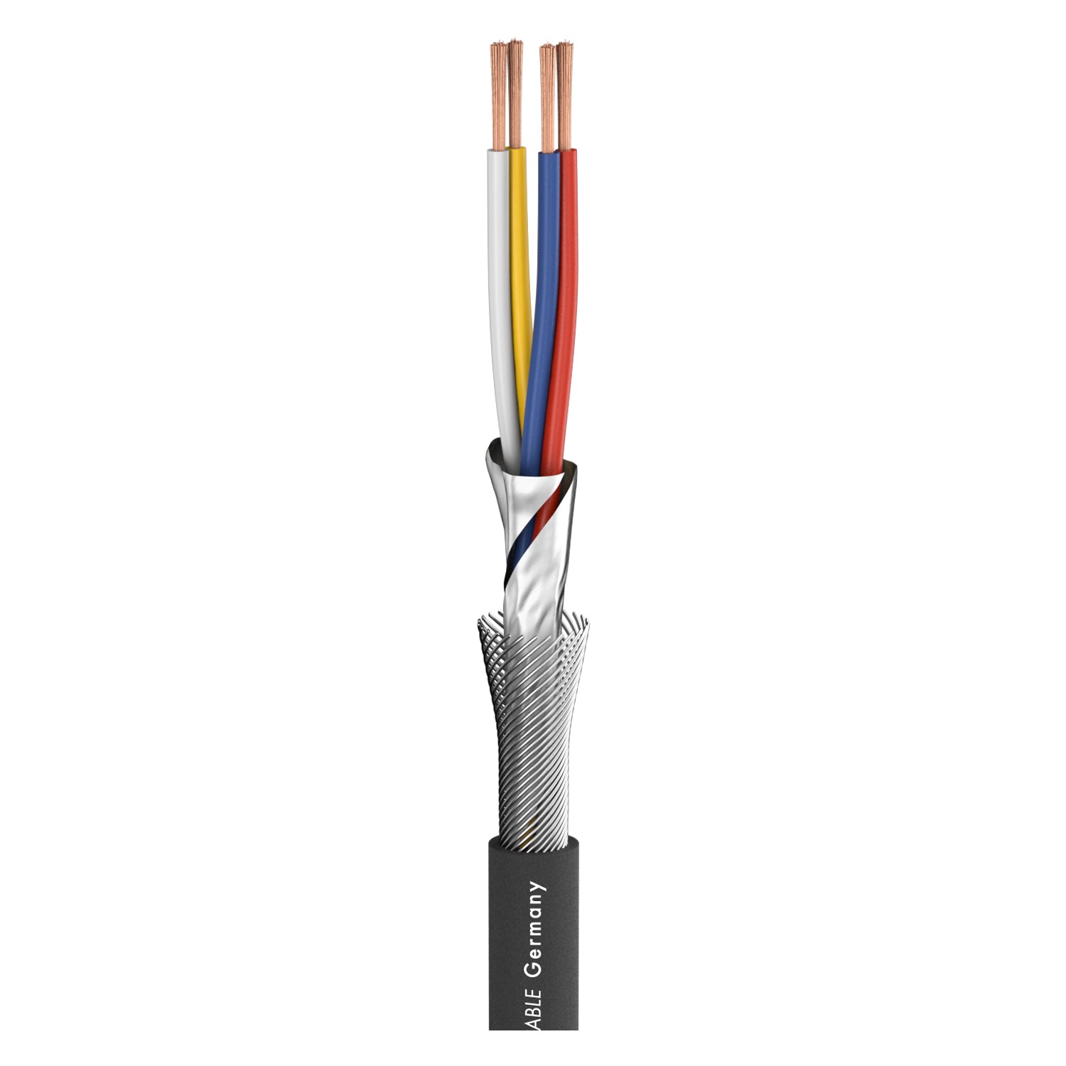 Mikrofono kabelis SC-Square 4-Core MKII; 4 x 0,20 mm²; PVC Ø 6,50 mm; juodas - 300 m ritė