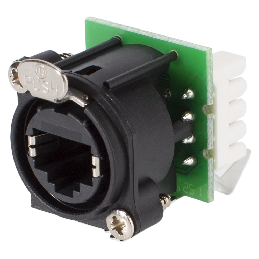 NEUTRIK® RJ45 CAT.5e, 8-pole , plastic-, IDC-lizdas jungtis, gold plated contact(s), Type A, juodas