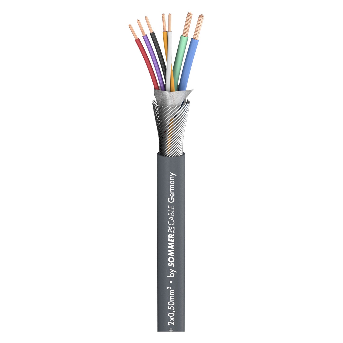 Mikrofono kabelis SC-Octave Tube; 5 x 0,14 mm²; 2 x 0,50 mm²; PVC Ø 6,50 mm; pilkas - 200 m ritė