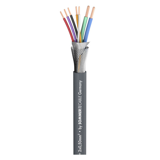 Mikrofono kabelis SC-Octave Tube; 5 x 0,14 mm²; 2 x 0,50 mm²; PVC Ø 6,50 mm; pilkas - 100 m ritė