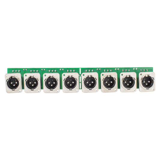 INSTALL-Module 8 x XLR D-Series kištukas, metal-, triple plug-spring clip-, sidabrinis plated contact(s), nickel, for BB-Series 19", PlugMama, THE BOXX