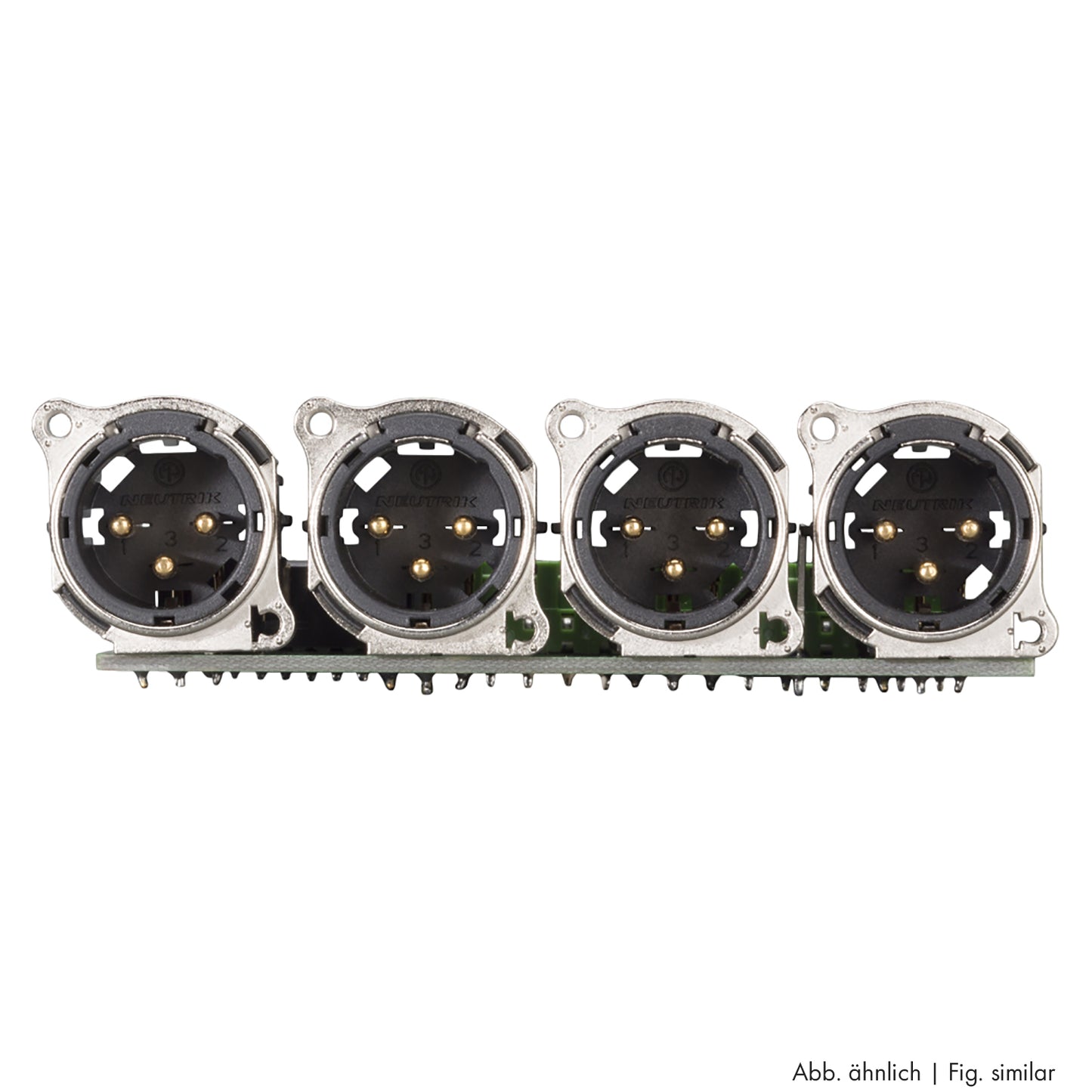 jungtis Module 4 x XLR A-Series, 3 polių, 1 HE, 3 BE, metalinė, LSA-clip 12x-, sidabruoti kontaktai, juodas, for SYS-series