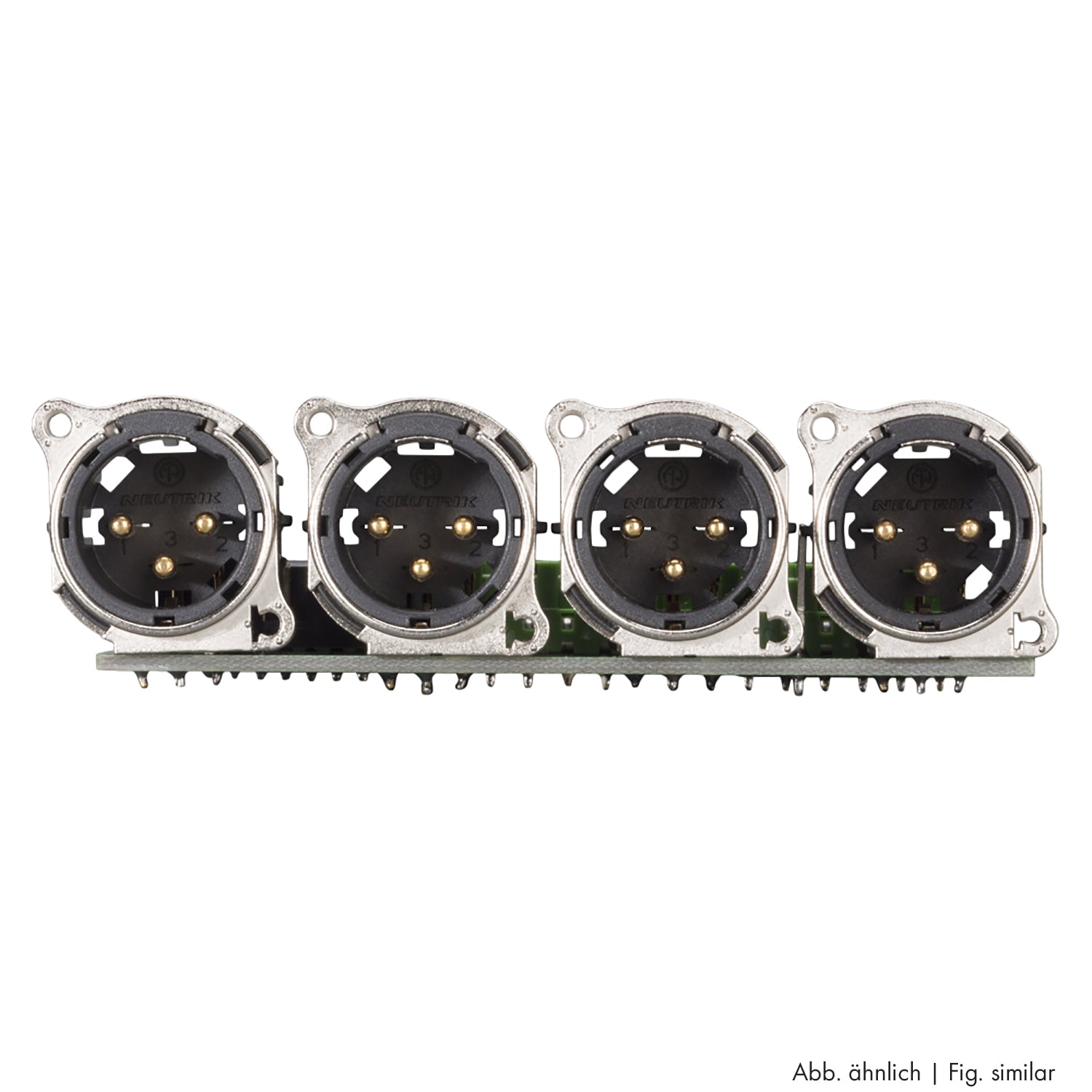 jungtis Module 4 x XLR A-Series, 3 polių, 1 HE, 3 BE, metalinė, LSA-clip 12x-, sidabruoti kontaktai, juodas, for SYS-series