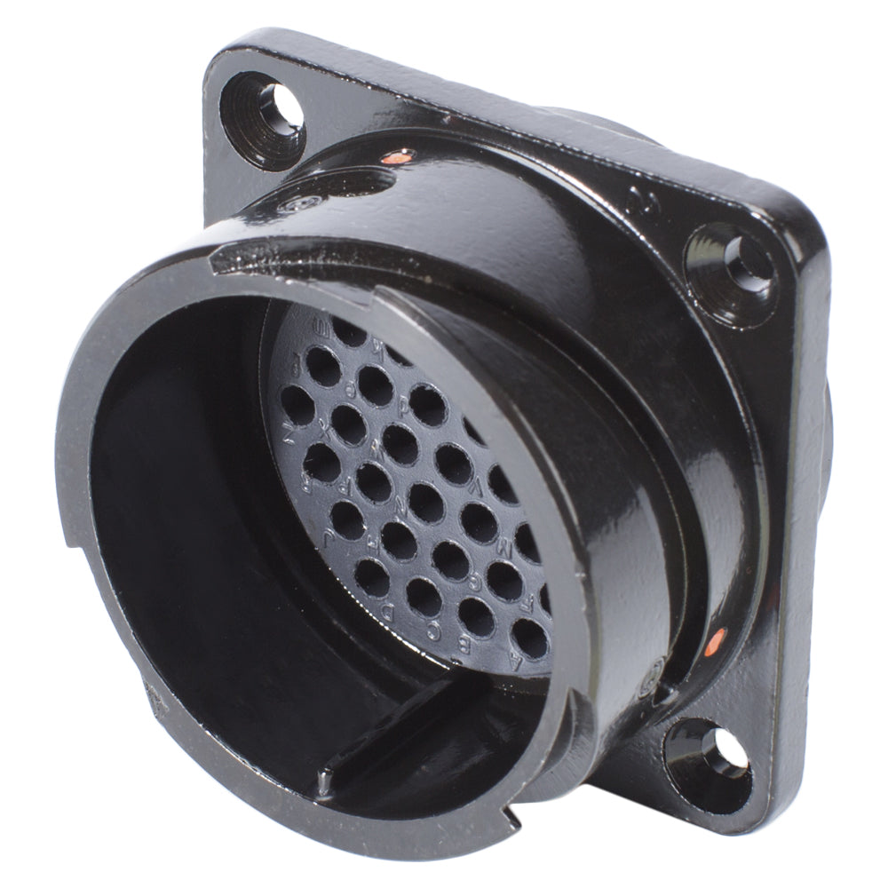 HICON Round-LK, arrangement 32-22, contact size16, 54-pole , metal-, Panel jungtis, Bajonet, juodas