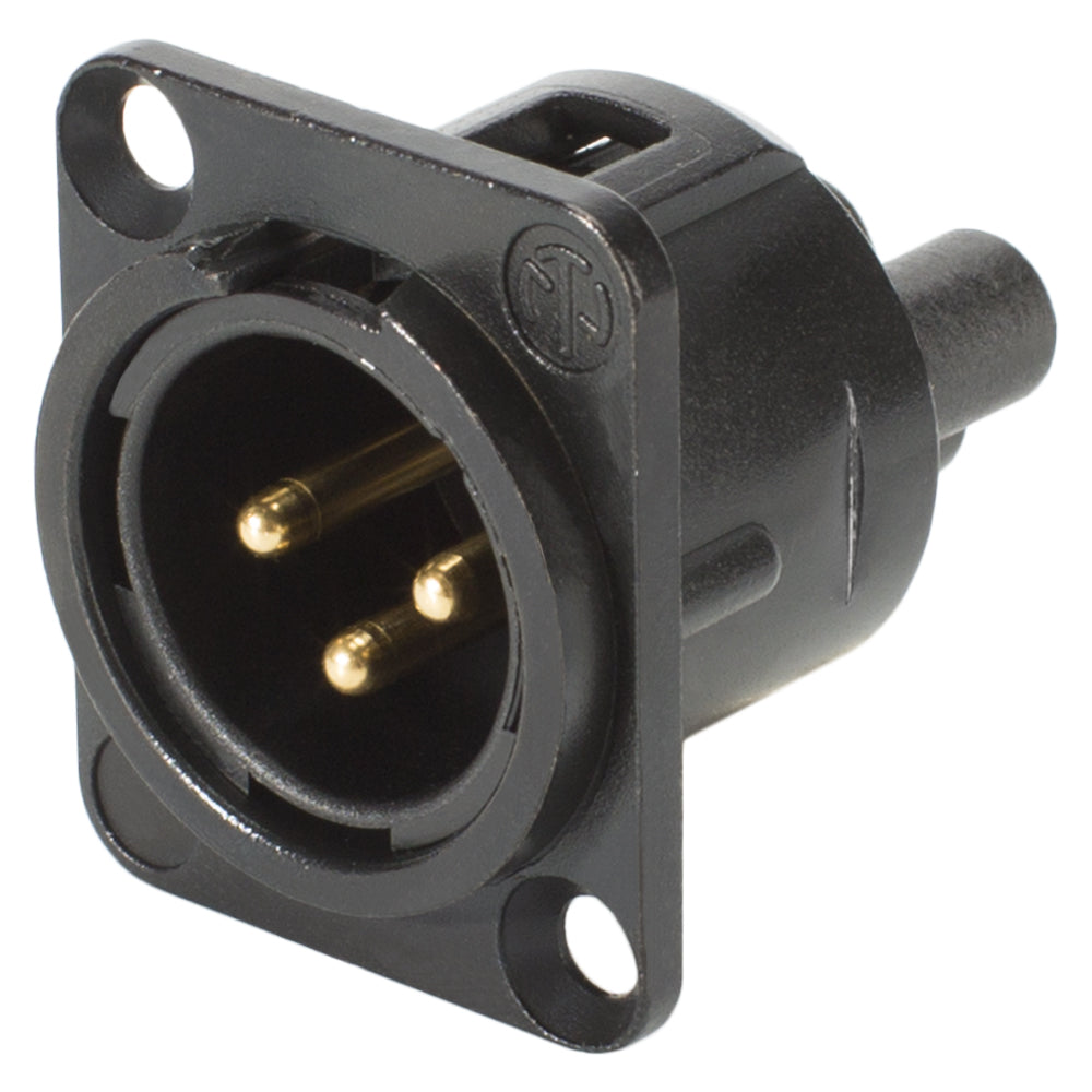 NEUTRIK® XLR, 3-pole , metal-, prisukama-kištukas jungtis, gold plated contact(s), Type D, juodas