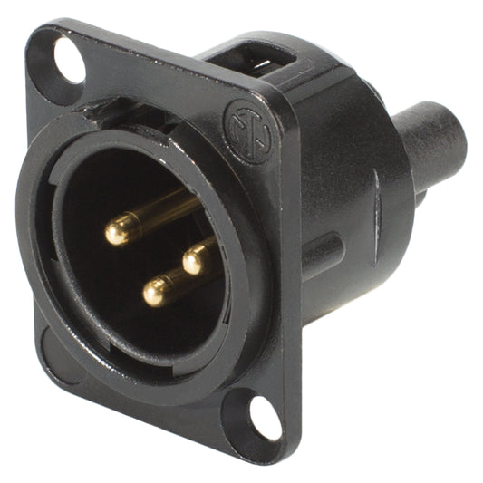 NEUTRIK® XLR, 3-pole , metal-, prisukama-kištukas jungtis, gold plated contact(s), Type D, juodas