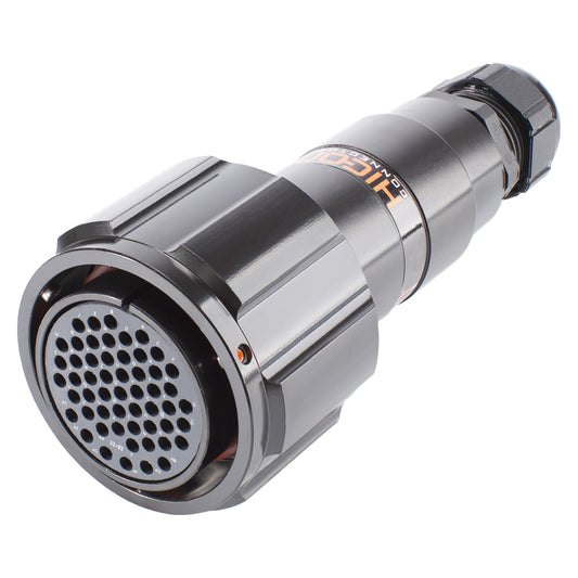 HICON Round-LK, arrangement 32-22, contact size16, 54-pole , metal-, Cable socket, bayonet husk, juodas