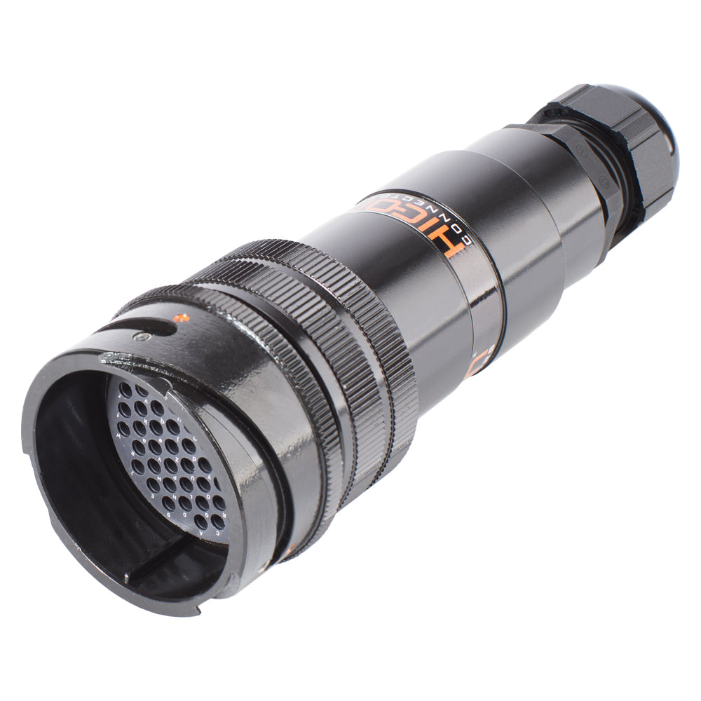 HICON Round-LK, arrangement 30, contact size 16, 54-pole , metal-, Cable jungtis, Bajonet, juodas