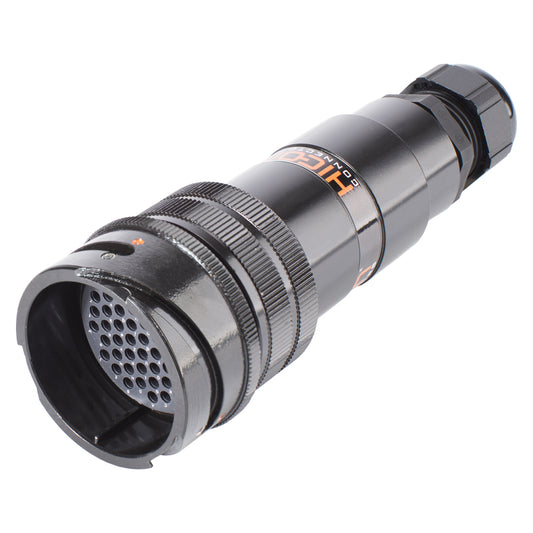 HICON Round-LK, arrangement 30, contact size 16, 54-pole , metal-, Cable jungtis, Bajonet, juodas