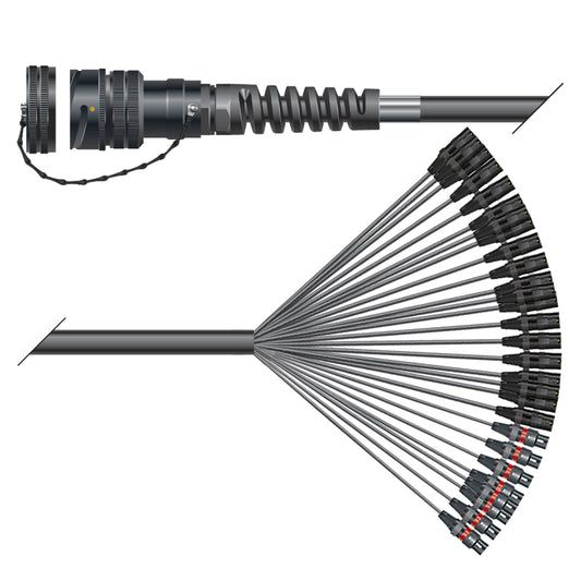 Daugiagyslis kabelis with round LK connector -> Splice ; seperate grounding