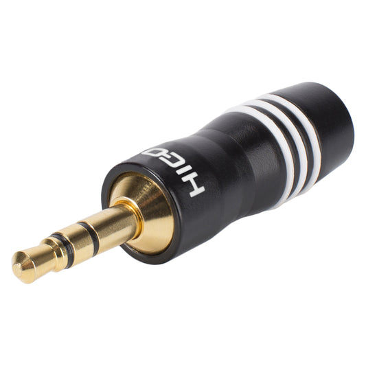 HICON jack (3,5mm), 3-pole , metal-, Soldering-kištukas jungtis, gold plated contact(s), tiesi, juodas