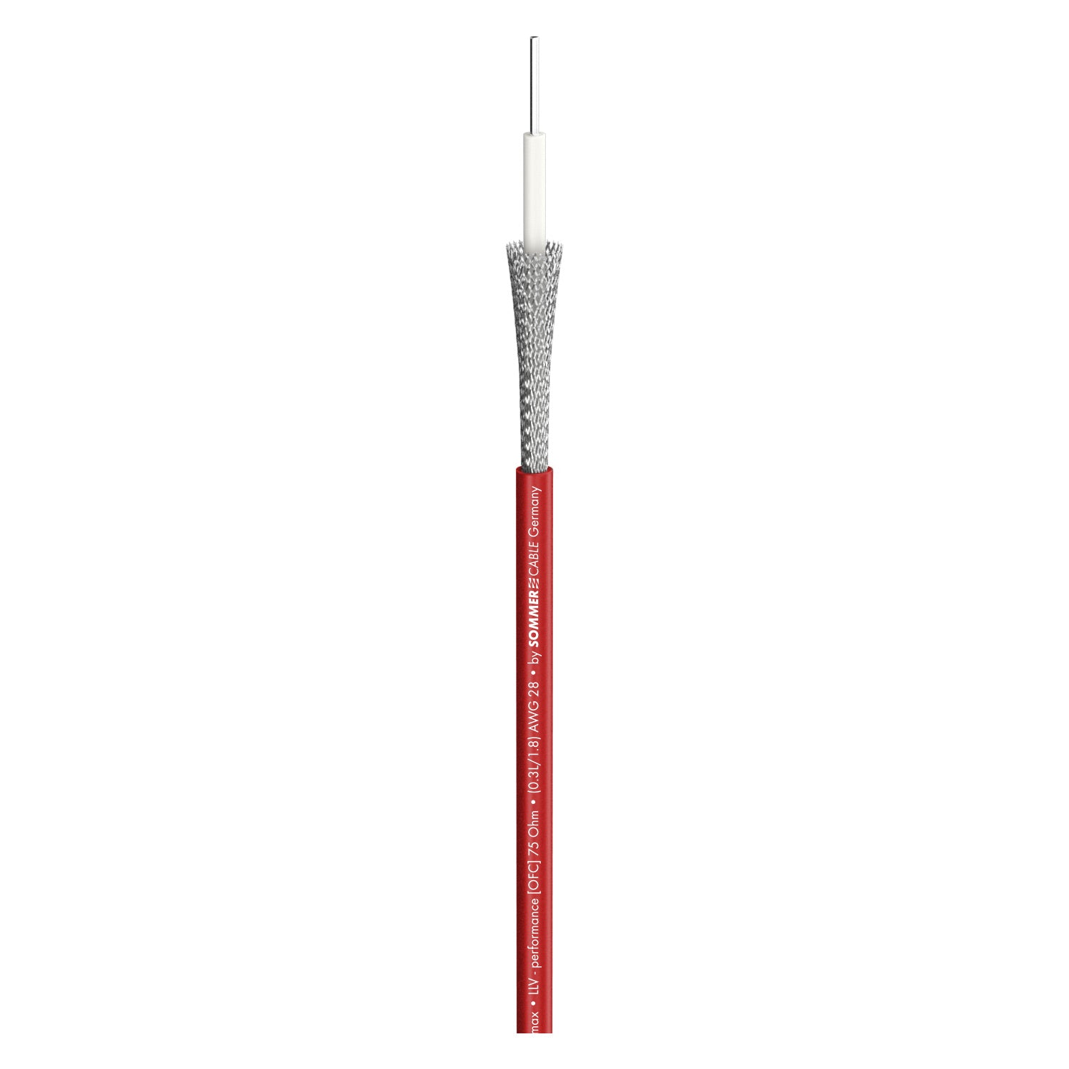 Vaizdo kabelis SC-Monomax; 1 x 0,32; Antistatic-PVC Ø 2,70 mm; raudonas - 100 m ritė