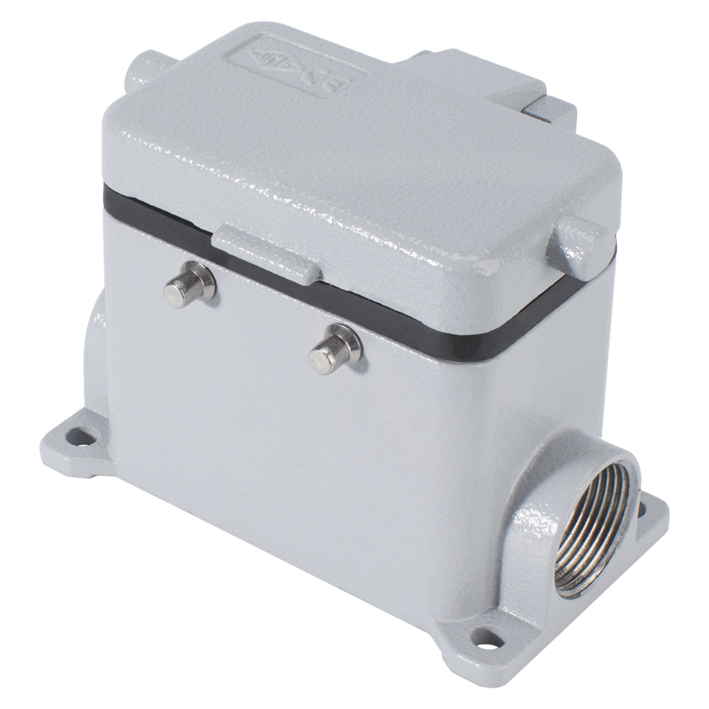 ILME rectangular MP 10, metal-, Surface-mounted housing high, 4 bolts su dangteliu, pilkas