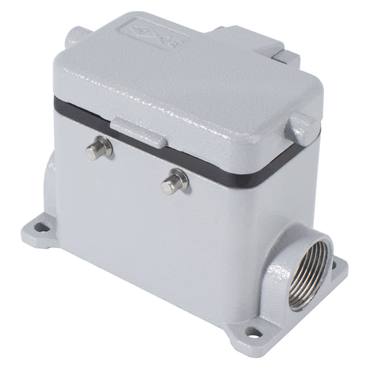 ILME rectangular MP 10, metal-, Surface-mounted housing high, 4 bolts su dangteliu, pilkas