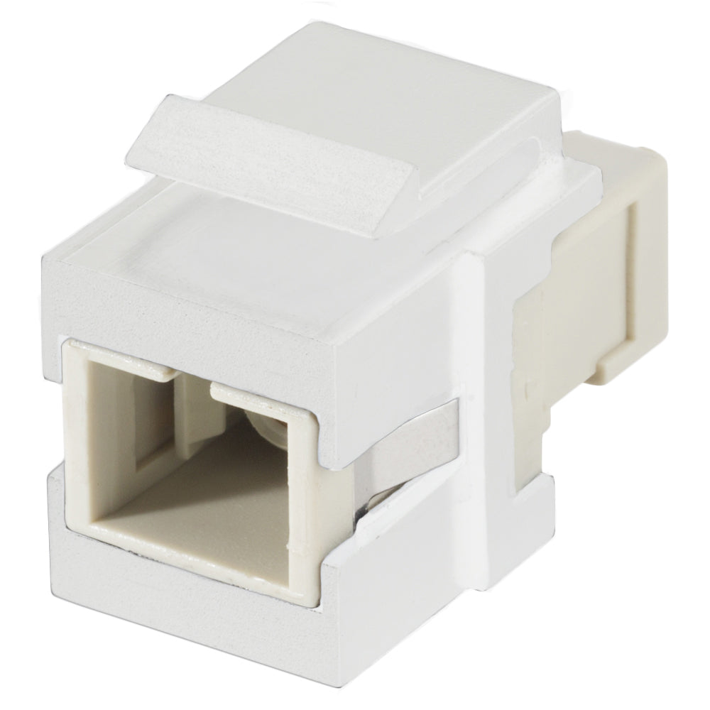 SC / SC lizdas, plastic-, Patch-, Keystone Clip-In, baltas